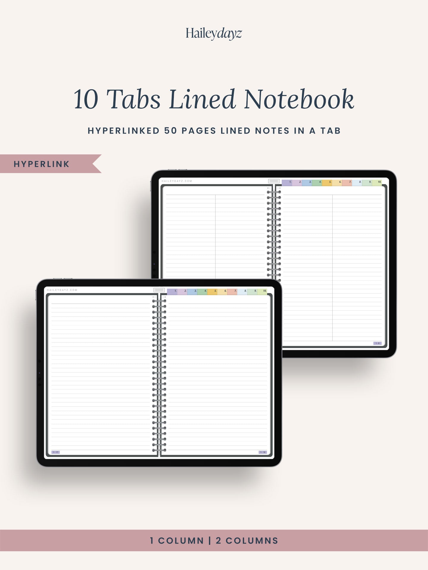 10 Tabs Lined Notebook