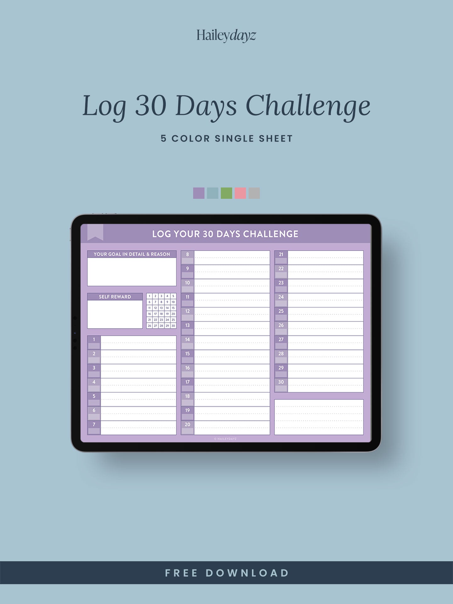 Log Your 30 Days Challenge