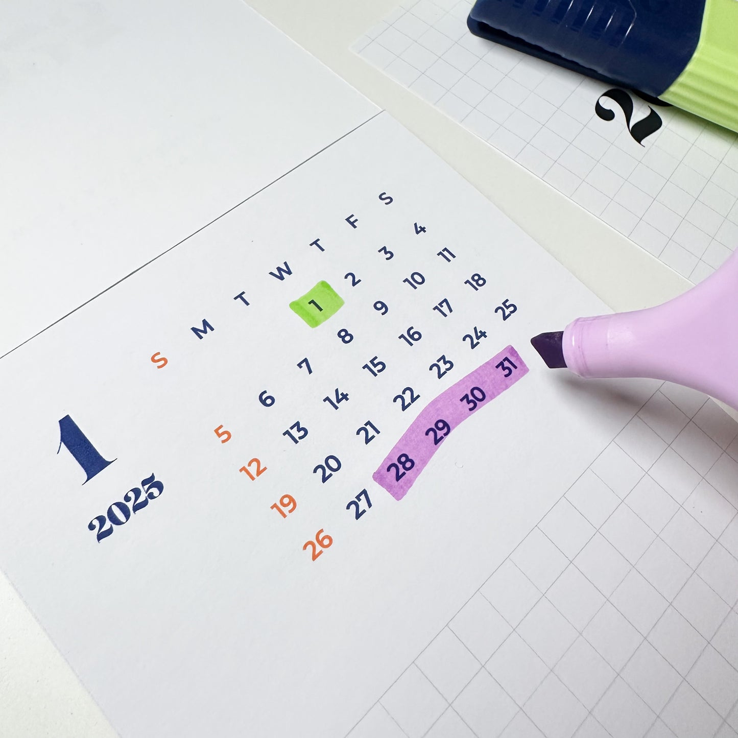 2025-2026 Desk Calendar with wood stand