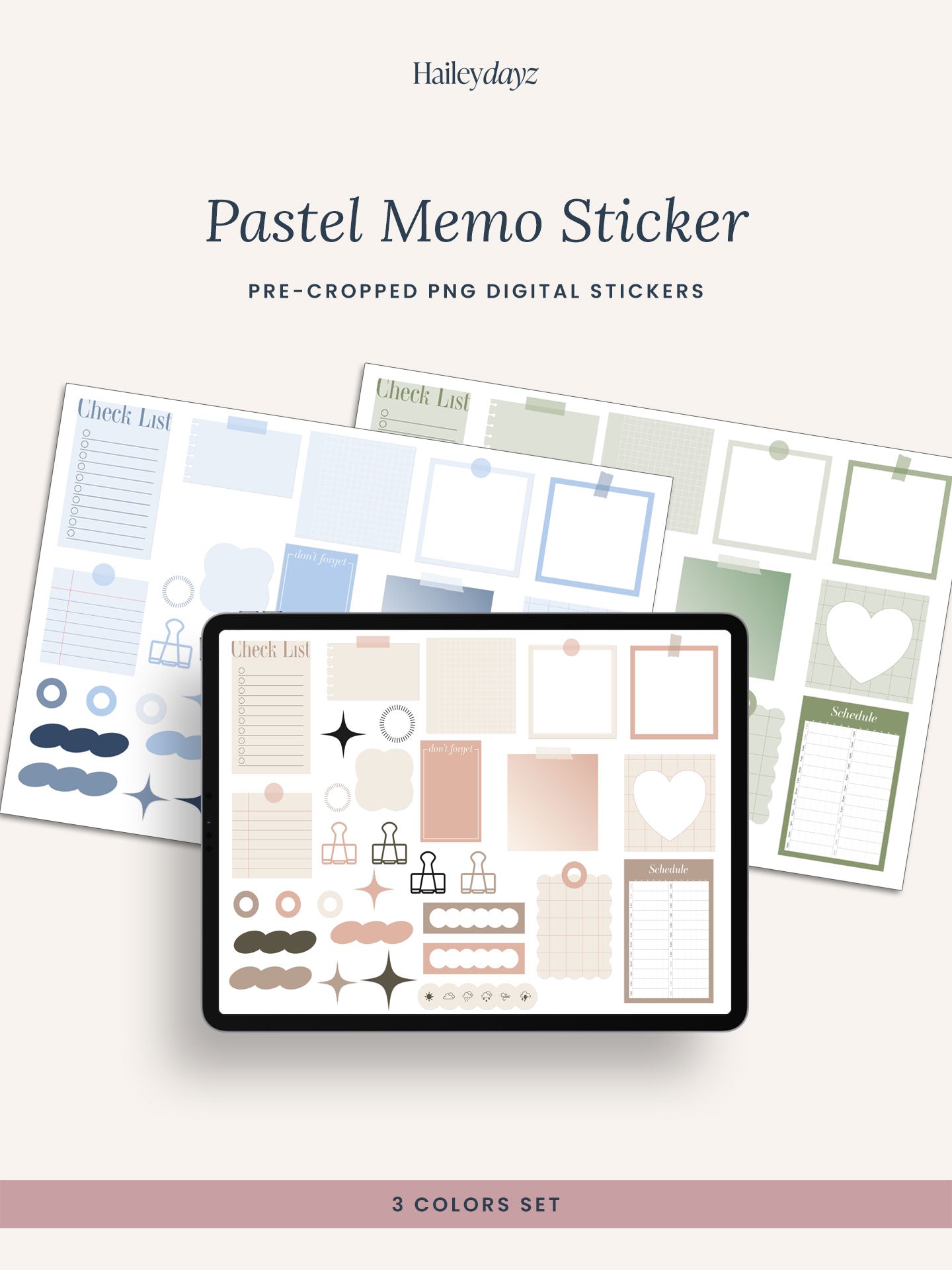Pastel Memo Sticker Set