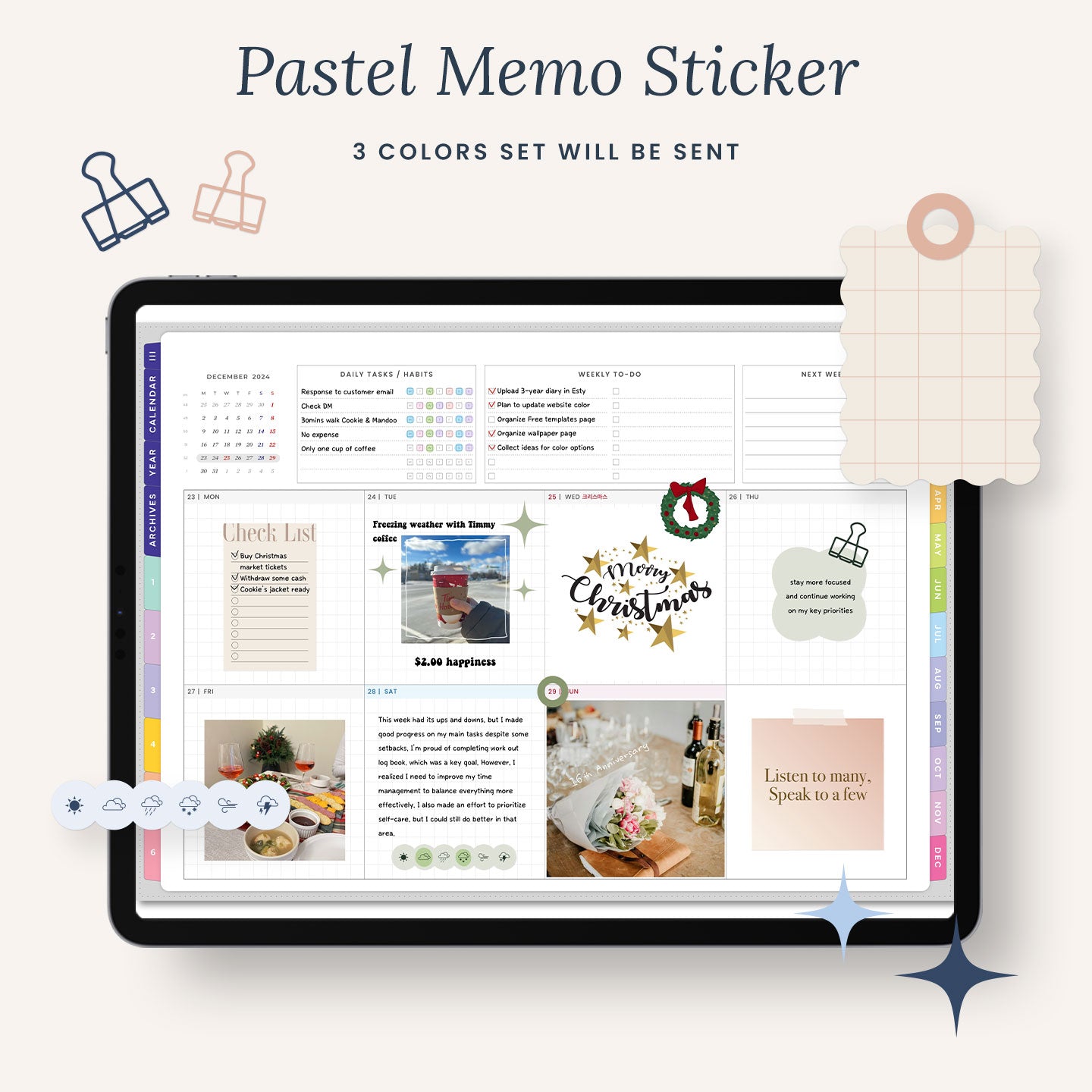 Pastel Memo Sticker Set