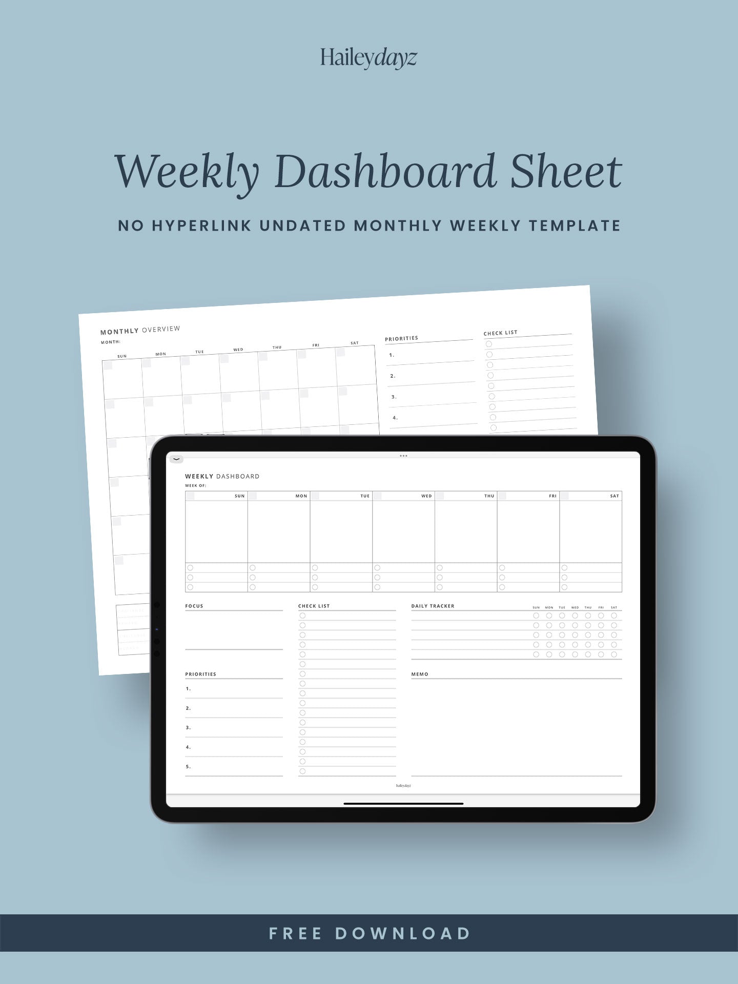 Weekly Dashboard Sheet