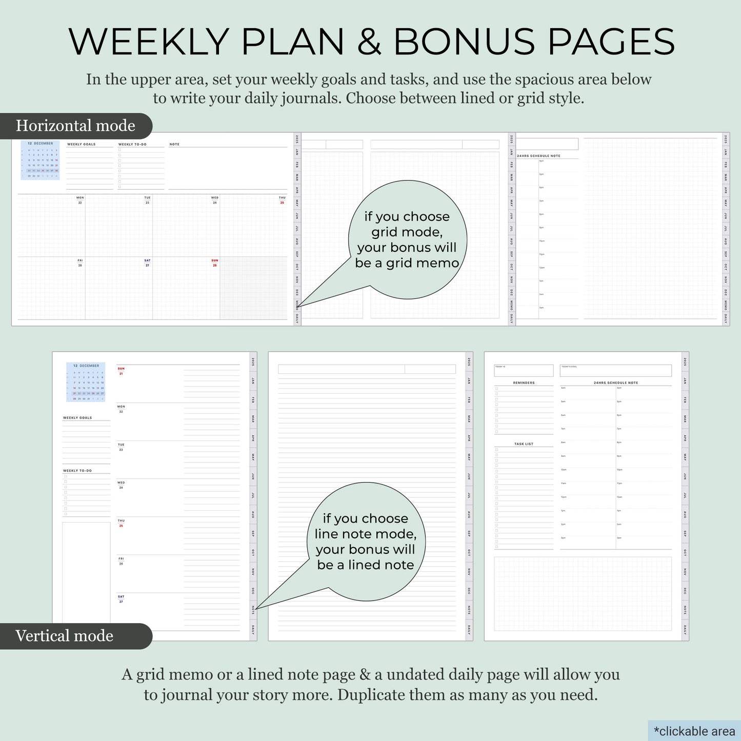 2025 Minimal Weekly Planner