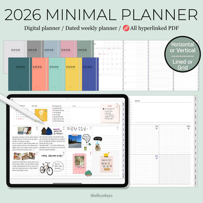 2026 Minimal Weekly Planner