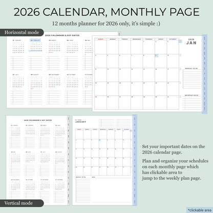 2026 Minimal Weekly Planner