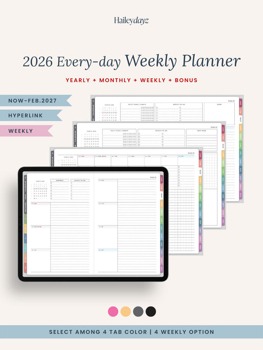 2026 Every-day Planner(Weekly)