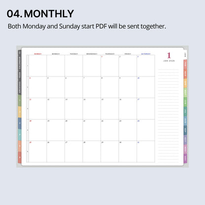 2026 Every-day Planner(Monthly)