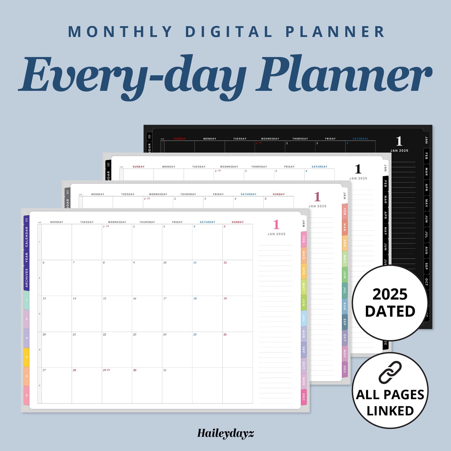 2025 Every-day Planner(Monthly)