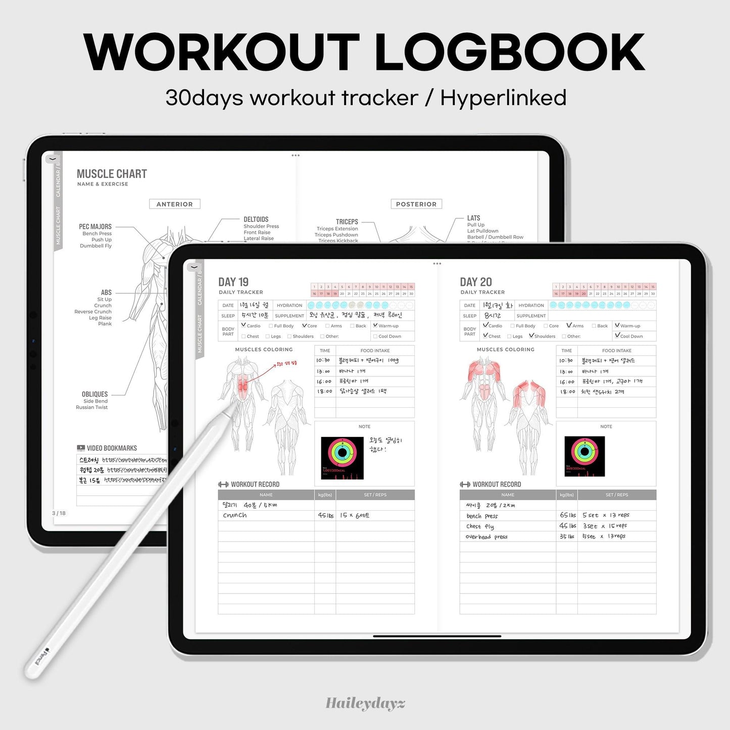 30Days Workout Logbook - Haileydayz