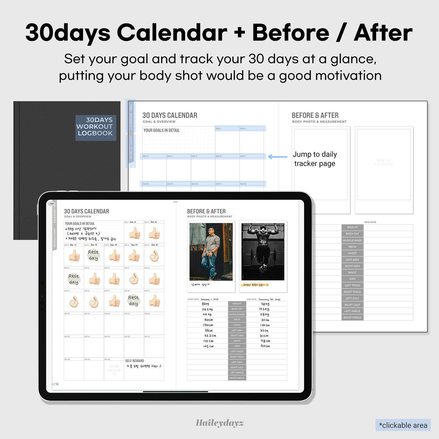 30Days Workout Logbook - Haileydayz