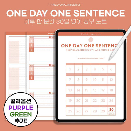 1 Day 1 Sentence Note(3 colour)