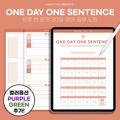 1 Day 1 Sentence Note(3 colour) - Haileydayz